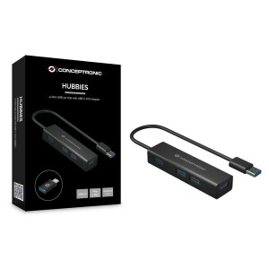 Conceptronic 4-Port-USB 3.0-Hub und OTG-Adapter f&uuml;r...