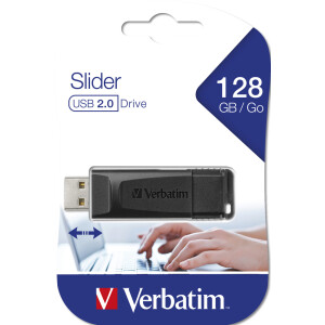Verbatim Slider - USB-Stick 128GB - Schwarz - 128 GB -...