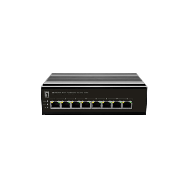 LevelOne Switch 8 Port FE IFS-0801 DIN-Rail -30°C - Switch - 0,1 Gbps