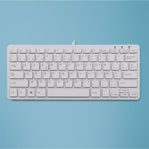 R-Go Compact R-Go Tastatur - AZERTY (BE) - wei&szlig; - kabelgebunden - Mini - Kabelgebunden - USB - Membran Key Switch - AZERTY - Wei&szlig;