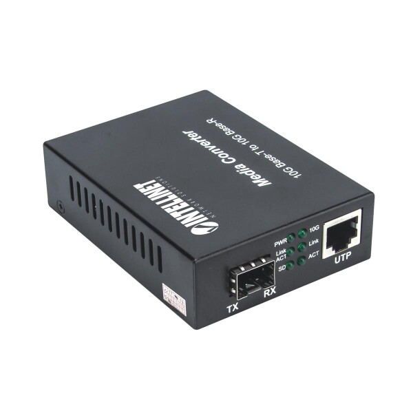 Intellinet 10GBase-T auf 10GBase-R Medienkonverter - 1 x 10 GB SFP+ Slot - 1 x 10 GB RJ45-Port - 10000 Mbit/s - IEEE 802.3u - 10 Gigabit Ethernet - 10,100,1000,1200,2500,5000,10000 Mbit/s - Voll - Halb - SFP+