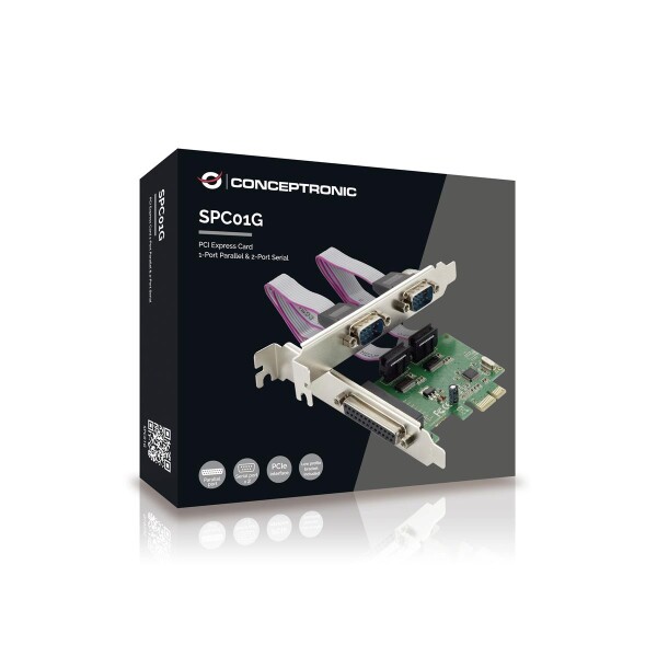 Conceptronic SPC01G - PCIe - Parallel - RS-232 - PCIe 1.1 - Grün - China - 2,5 Gbit/s