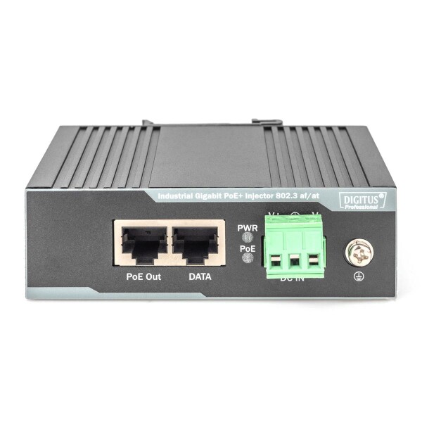 DIGITUS Industrieller Gigabit Ethernet PoE+ Injektor, 802.3 af/at, 60 W