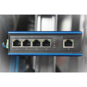 DIGITUS 4 Port Gigabit Netzwerk PoE Switch, Industrial,...