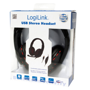 LogiLink HS0033 - Kopfhörer - Kopfband - Anrufe & Musik - Schwarz - Rot - Binaural - 2 m