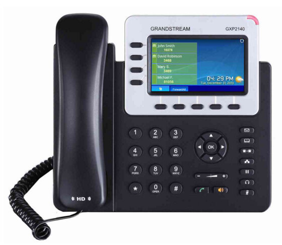 Grandstream GXP2140 - IP-Telefon - Schwarz - Kabelgebundenes Mobilteil - 4 Zeilen - LCD - 10,9 cm (4.3 Zoll)