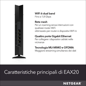 Netgear 4PT AX1800 WIFI MESH EXTENDER - Netzwerk-Repeater...