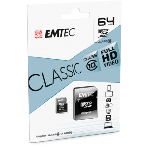 EMTEC Micro SDHC ECMSDM64GXC10CG - 64 GB - MicroSDHC -...