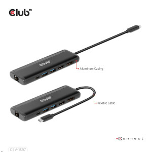 Club 3D USB Gen 1 Type-C 8-in-1 MST Dual 4K60Hz Display...