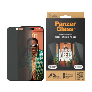 PanzerGlass Privacy Screen Protector iPhone 2023 6.7 Pro...