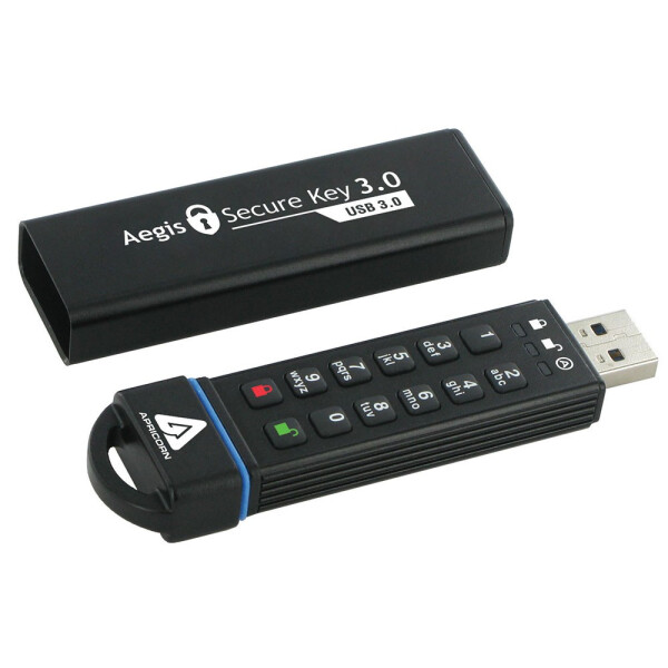 Apricorn Aegis Secure Key 3.0 - 30 GB - USB Typ-A - 3.2 Gen 1 (3.1 Gen 1) - 195 MB/s - Kappe - Schwarz