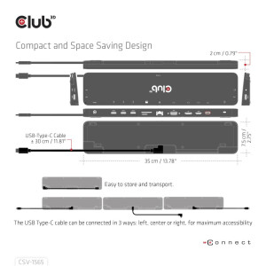 Club 3D Dockingstation USB Gen1 Typ-C Dreifach-Display...