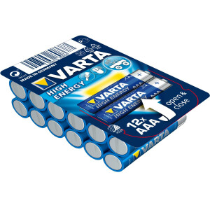 Varta High Energy AAA - Einwegbatterie - AAA - Alkali - 1,5 V - 12 St&uuml;ck(e) - Blau - Silber