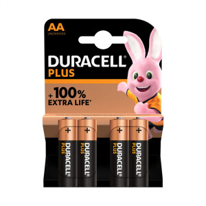 Duracell Plus 100 - Einwegbatterie - AA - Alkali - 1,5 V - 4 St&uuml;ck(e) - Mehrfarbig
