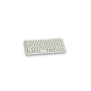 Cherry Slim Line Compact-Keyboard G84-4100 - Tastatur - Laser - 86 Tasten AZERTY - Grau
