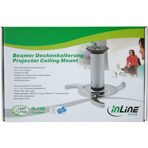 InLine Deckenhalterung f&uuml;r Beamer - H&ouml;he 130/200mm - max. 10kg