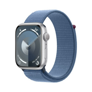 Apple Watch Series 9 silber/blau Aluminium 45 mm Sport Loop