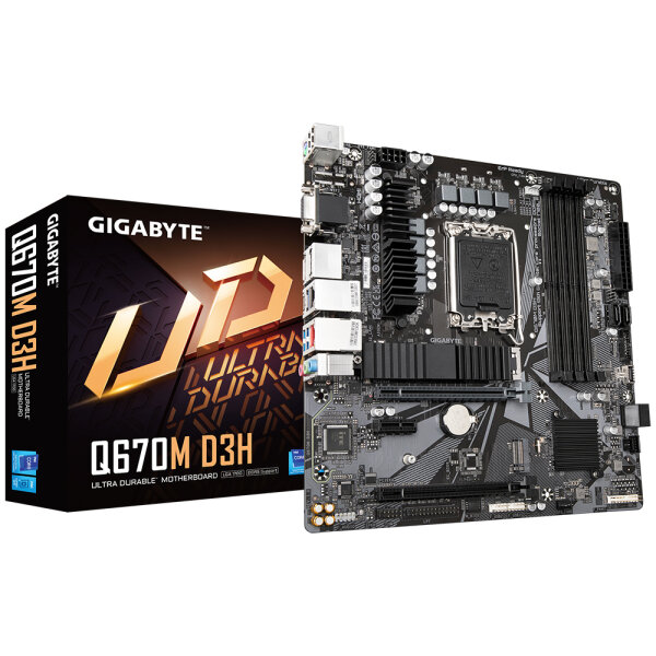 Gigabyte MB GBT Intel 1700 Q670M D3H - Micro/Mini/Flex-ATX - USB 3.1