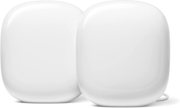 Google Nest Wifi Pro - Weiß - 2x2 - Mesh-Router - 408,7 m² - Tri-Band (2,4 GHz/5 GHz/6 GHz) - Wi-Fi 6E (802.11ax)