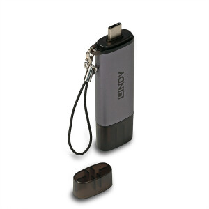 Lindy 43335 - MiniSD - SD - Schwarz - Grau - 5000 Mbit/s - USB 3.2 Gen 1 (3.1 Gen 1) Type-A/Type-C - 0 - 45 &deg;C - 78,5 mm