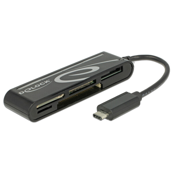 Delock 91739 - CF - CF Typ II - MMC - MS PRO Duo - Speicherstick (MS) - MicroSD (TransFlash) - MicroSDHC - MicroSDXC,... - Schwarz - 480 Mbit/s - 2048 GB - USB 2.0 - USB