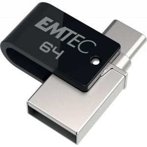 EMTEC T260C - 64 GB - USB Type-A / USB Type-C - 3.2 Gen 1...