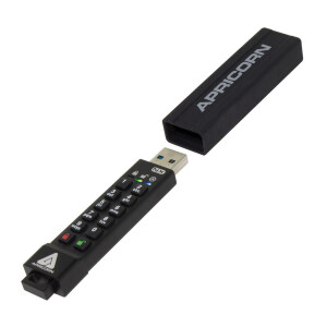 Apricorn ASK3 - 8 GB - USB Typ-A - 3.2 Gen 1 (3.1 Gen 1) - 77 MB/s - Kappe - Schwarz