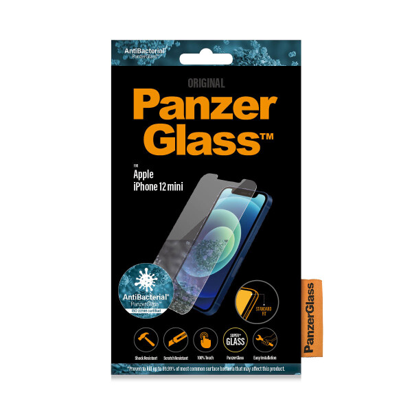 PanzerGlass 2707 - Klare Bildschirmschutzfolie - Handy/Smartphone - Apple - iPhone 12 mini - Kratzresistent - Antibakteriell - Transparent