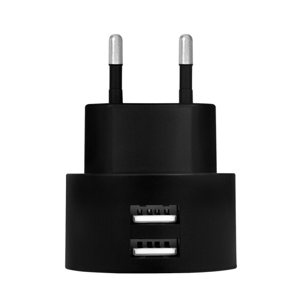LogiLink USB Steckdosenadapter - 2x USB-Port für Fast Charging - 10,5W - Indoor - AC - 5 V - Schwarz