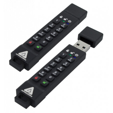 Apricorn Aegis Secure Key 3z - 128 GB - USB Typ-A - 3.2 Gen 1 (3.1 Gen 1) - 190 MB/s - Kappe - Schwarz