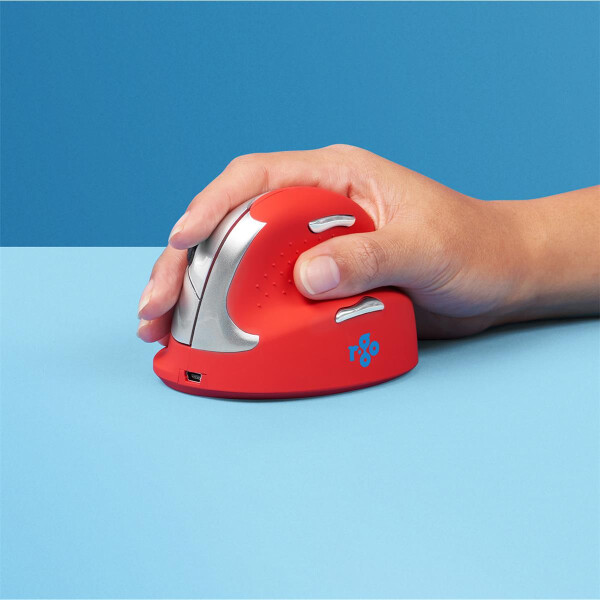 R-Go HE Sport R-Go  - Ergonomische Maus - Mittel (Handlänge 165-185mm) - rechtshändig - Bluetooth - Rot - rechts - Vertikale Ausführung - Bluetooth - 2400 DPI - Rot