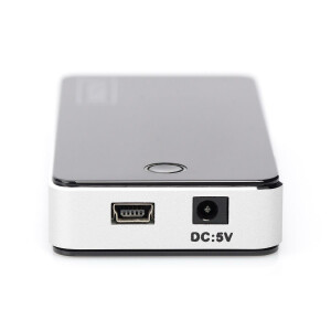 DIGITUS DA-70222 - USB 2.0 Hub 7-port, 7x USB A/F, 1x USB mini inkl. ext. Netzteil 5V DC 3.5A, 1m, sw
