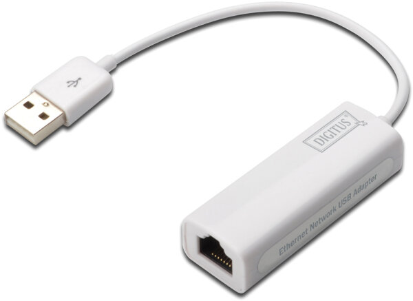 DIGITUS DN-10050-1 - USB 2.0 zu Fast Ethernet Adapter, 1 RJ 45, USB-A Stecker, 10/100MBIT,