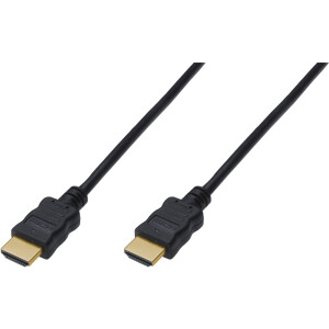DIGITUS AK-330114-030-S - HDMI Standard Anschlusskabel, Typ A St/St, 3.0m, m/Ethernet, Full HD, gold, sw
