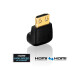 Adapter HDMI A ST&lt;&gt;BU  90&deg; 90&deg; gewinkelt, Goldkontakte