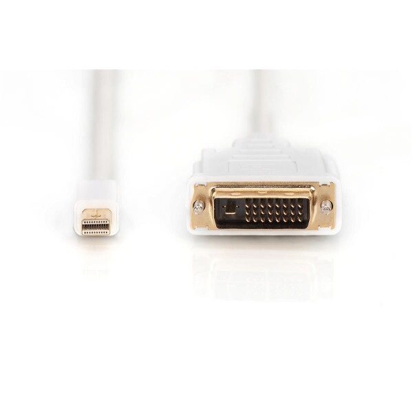 DIGITUS AK-340305-020-W - DisplayPort Adapterkabel, mini DP - DVI(24+1) St/St, 2.0m, DP 1.1a kompatibel, CE, we