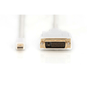 DIGITUS AK-340305-020-W - DisplayPort Adapterkabel, mini DP - DVI(24+1) St/St, 2.0m, DP 1.1a kompatibel, CE, we