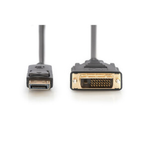 DIGITUS AK-340306-020-S - DisplayPort Adapterkabel, DP - DVI (24+1) St/St, 2.0m, m/interlock, DP 1.1a komp.,CE, sw