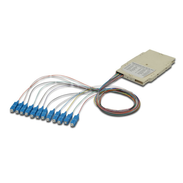 DIGITUS A-96522-02-UPC-4 - LWL Spleißkassette mit 12 farbigen Pigtails SC (UPC), MM OM4 50/125 µ, LSZH