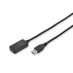 DIGITUS DA-73104 - USB 3.0 Repeater Kabel, A/St - A/Bu, AWG28 24, length: 5m, Chipset SN65LVPE502,