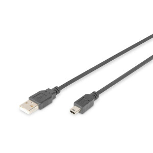 USB KAB. A/ST<>B/ST Mini5  1m USB 2.0 kompatibel,...