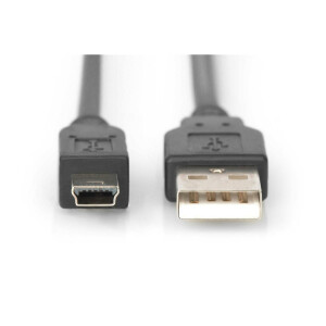 USB KAB. A/ST&lt;&gt;B/ST Mini5  1m USB 2.0 kompatibel, AWG28