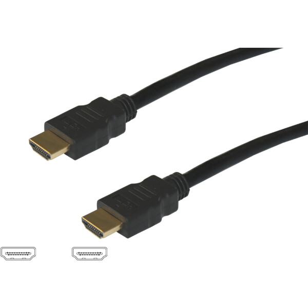 DIGITUS AK-330107-010-S - HDMI High Speed Anschlusskabel, Typ A St/St, 1.0m, Ultra HD 60p, gold, sw