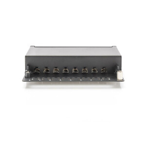 DIGITUS DN-91608SD - Desktop CAT 6 Patch Panel, geschirmt Klasse E, 8-Port RJ45, 8P8C, LSA, Schwarz RAL 9005