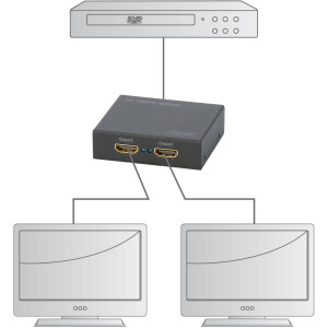 DIGITUS DS-46304 - 4K HDMI Splitter 1x2, unterst&uuml;tzt 4K2K,3D Videoformat, schwarz